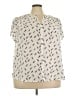 Fun2Fun 100% Polyester Print Ivory Short Sleeve Blouse Size 3X - photo 1