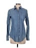 Theory Blue Long Sleeve Button-Down Shirt Size S - photo 1