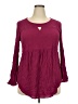 Torrid 100% Rayon Burgundy Long Sleeve Blouse Size 2X Plus (2) - photo 1