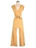Caution to the Wind Stripes Yellow Jumpsuit Size S - photo 1