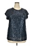 Edgely Metallic Silver Short Sleeve Top Size XXL - photo 1