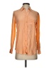 Equipment 100% Silk Color Block Orange Long Sleeve Silk Top Size XS - photo 1