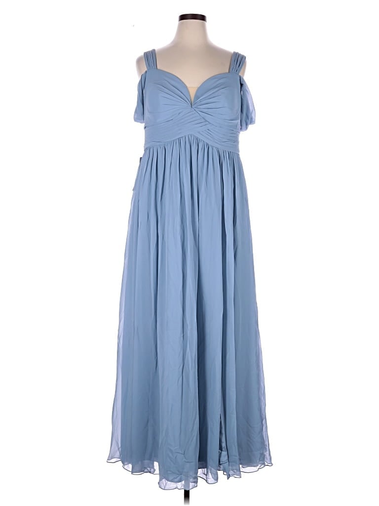 Azazie Casual Dress - Bridesmaid: Blue Dresses - Used - Size 18