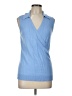 Ann Taylor Blue Sleeveless Blouse Size L - photo 1