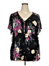 Torrid 100% Rayon Black Short Sleeve Blouse Size 3X Plus (3) - photo 1