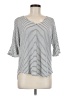 CAbi 100% Cotton Stripes Gray 3/4 Sleeve Top Size M - photo 1
