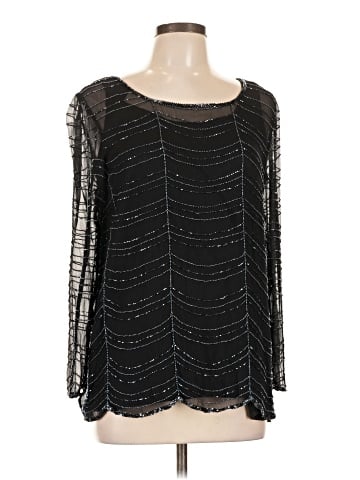 Scala Long Sleeve Silk Top (view 1)