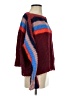 Free People Color Block Burgundy Wool Pullover Sweater Size XS - photo 4