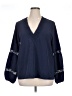 Unbranded 100% Polyester Blue Long Sleeve Blouse Size XL - photo 1