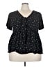 Torrid 100% Cotton Stars Black Short Sleeve Blouse Size 3X Plus (3) - photo 1
