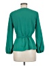 J.Crew 100% Polyester Green Long Sleeve Blouse Size 6 - photo 2