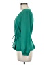 J.Crew 100% Polyester Green Long Sleeve Blouse Size 6 - photo 5