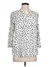 Maeve 100% Rayon Polka Dots White 3/4 Sleeve Blouse Size L - photo 1