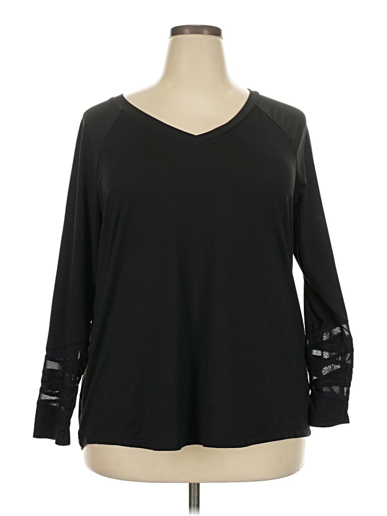 Pre-owned Livi Long Sleeve Top Black V-neck Tops