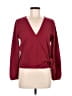 TeXTURE & THREAD Madewell Burgundy Long Sleeve Blouse Size M - photo 1