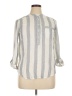 Unbranded Stripes Gray Long Sleeve Henley Size XL (estimated) - photo 1