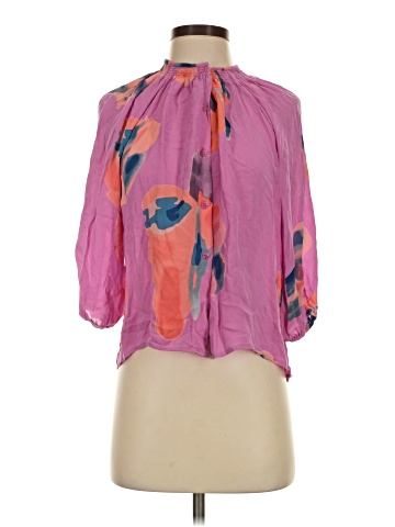 Tucker 3/4 Sleeve Silk Top (view 1)