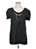 Nanette Lepore 100% Silk Black Short Sleeve Top Size 4 - photo 1
