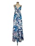 L'Agence 100% Polyester Paisley Blue Casual Dress Size XS (tall) - photo 1