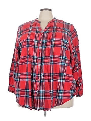 Woman Within 3/4 Sleeve Button-Down Shirt (view 1)