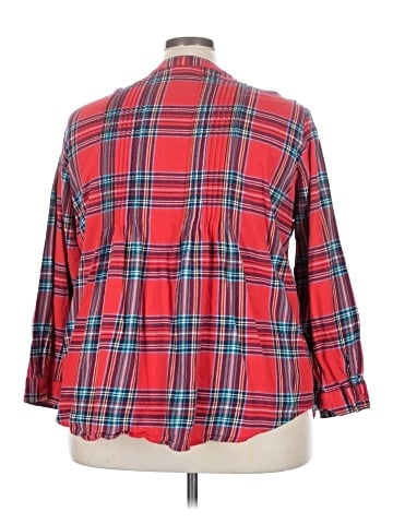 Woman Within 3/4 Sleeve Button-Down Shirt (view 2)