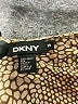 DKNY 100% Silk Animal Print Brown 3/4 Sleeve Silk Top Size 14 - photo 3