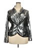INC International Concepts 100% Polyester Metallic Silver Jacket Size 18 - photo 1