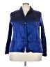 Alia Metallic Blue Long Sleeve Blouse Size 22 - photo 1