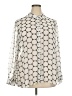 Lane Bryant 100% Polyester Polka Dots Ivory Long Sleeve Blouse Size 22 - 24 Plus - photo 1