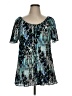 Avenue 100% Polyester Teal Short Sleeve Blouse Size 14 Plus - photo 1