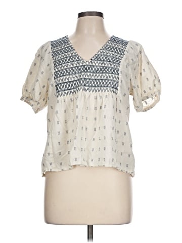 Madewell Embroidered-Yoke Top in Clipdot (view 1)
