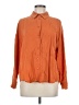MNG 100% Lyocell Solid Orange Long Sleeve Blouse Size 6 - photo 1