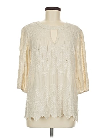 Johnny Was 3/4 Sleeve Silk Top (view 1)