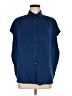 J. McLaughlin Solid Blue Short Sleeve Blouse Size M - photo 1