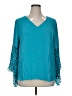 Chico's 100% Polyester Teal 3/4 Sleeve Blouse Size XL (3) - photo 1