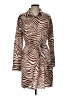 She + Sky 100% Polyester Animal Print Brown Casual Dress Size L - photo 1