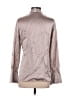 Etcetera 100% Silk Metallic Silver Long Sleeve Silk Top Size 2 - photo 2