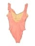 J.Crew Color Block Orange One Piece Swimsuit Size 10 - photo 2