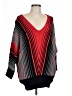 Venus Stripes Red Black Pullover Sweater Size XL - photo 1