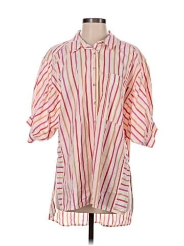 Pilcro 3/4 Sleeve Button-Down Shirt (view 1)