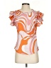 Stem & Vine Orange Short Sleeve Blouse Size S - photo 1