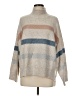 Fate Stripes Tan Turtleneck Sweater Size M - photo 1