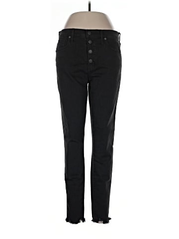 Madewell 9" Mid-Rise Skinny Jeans in Berkeley Black: Button-Through Edition (view 1)
