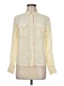 J.Crew 100% Silk Color Block Ivory Long Sleeve Silk Top Size 6 - photo 1