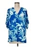 Natori 100% Rayon Blue Short Sleeve Blouse Size M - photo 1