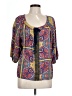 One World 100% Rayon Blue 3/4 Sleeve Blouse Size L - photo 1