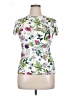 L'Agence Floral White Short Sleeve Turtleneck Size XL (4) - photo 1