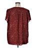 Monday Fun 100% Polyester Stars Burgundy Short Sleeve Blouse Size 1X - photo 2