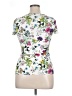 L'Agence Floral White Short Sleeve Turtleneck Size XL (4) - photo 2