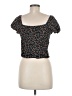 Love, Fire 100% Rayon Black Short Sleeve Top Size M - photo 2